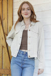 WASHED DENIM TENCEL BUTTON- FRONT JACKET