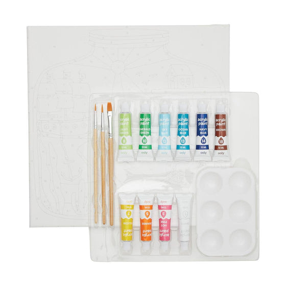 Ooley Colorific Canvas Paint By Number Kit: Tiny Treasures