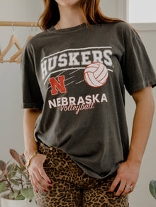  Nebraska Cornhuskers Volleyball Pepper Comfort Colors Tee