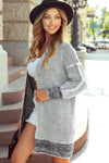 Plaid Knitted Long Open Front Cardigan - 8 Colors