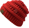 CC Solid Ribbed Button Beanie Hat