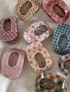 Retro Floral Print Plaid Oval Hair Claw MK2PPM6W6HCP276