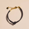 Black Knotted Leather Cord Bracelet