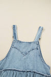 Light Wash Tiered Flowy Overall Denim Dress