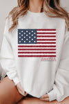 AMERICAN FLAG GRAPHIC BRUSHED SWEATSHIRTS