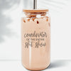 Glass Heat Resistant Coffee Cup w/Bamboo Lid