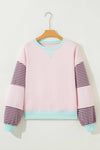 Stripe Colorblock Patchwork Sweatshirt