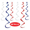 6 Red/White/Blue Twirly Whirlys - 4-24" & 2-36"