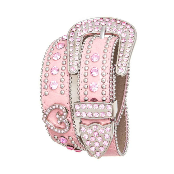 Crystal Heart Studs Kids Belt