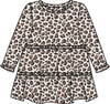 Girls Classic Leopard Knit Ruffle Tiered Tunic Top