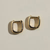 Gold Waterproof Square Huggie Earrings