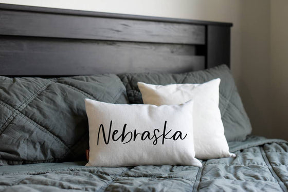 Nebraska Pillow, State Pillow, Custom Throw Pillow, NE Gift