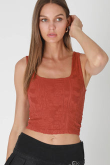  NS8396 - Double Lace Square Crop Top