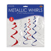 6 Red/White/Blue Twirly Whirlys - 4-24" & 2-36"