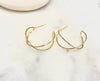 Gold Double Hoops Earrings