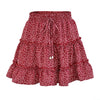 Elastic waist tiered floral mini skirt