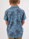 Boys Deer Antler Adventure Knit Short Sleeve Performance Polo