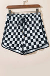 Checkered Drawstring Elastic Waist Shorts