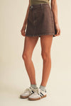 A-Line Garment-Dyed Denim Skort