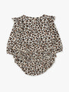 Baby Girls Classic Leopard Knit Long Sleeve Flutter Bubble Romper