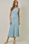 Bias Cut Draping Tencel Midi Dress
