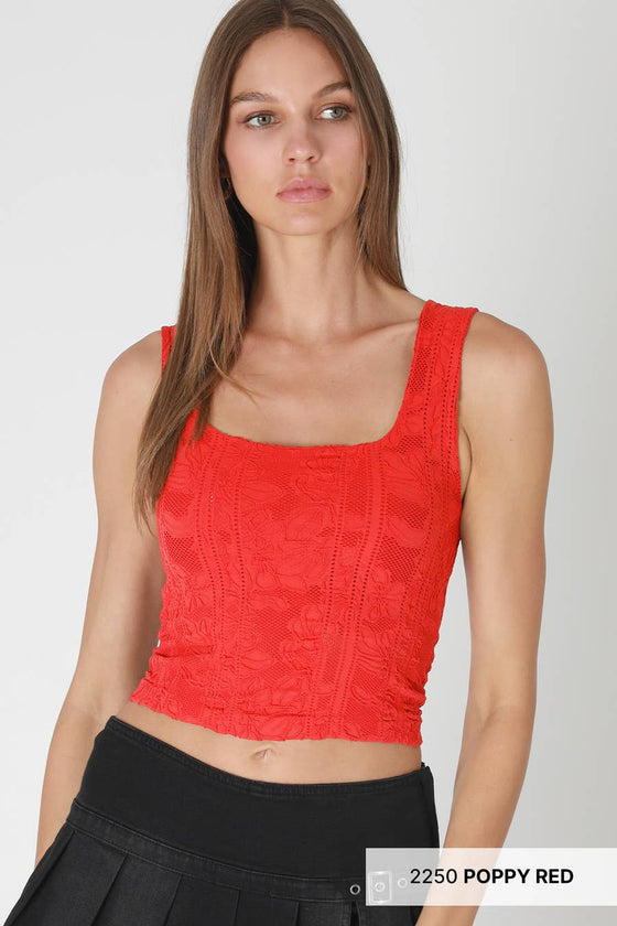NS8396 - Double Lace Square Crop Top
