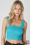 NS8255 - Shirred Square Neck Crop Top