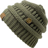 CC Solid Ribbed Button Beanie Hat