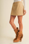 A-Line Garment-Dyed Denim Skort