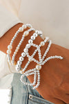 Bow Knot Pearl Beaded Multi Layered Bracelet Set
