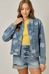 Floral Printed Denim Jacket