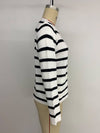 Striped Color-Blocking Long Sleeve Knit Cardigan