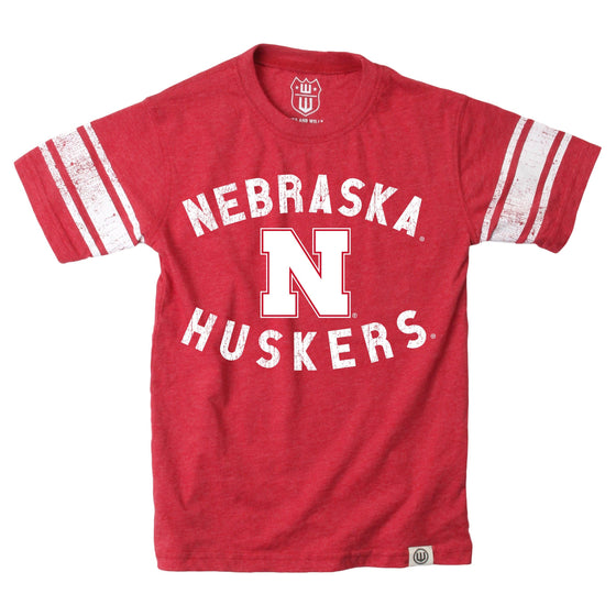 Nebraska Huskers Youth Boys Sleeve Stripe SS Tee