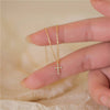Tiny Small Gold Cross Charm Necklace in 925 Sterling Silver