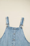 Light Wash Tiered Flowy Overall Denim Dress