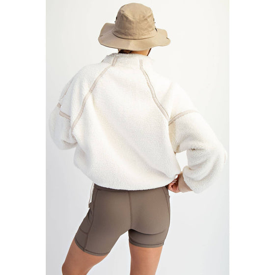 SHERPA MOCK NECK QUARTER ZIP JACKET