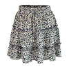 Elastic waist tiered floral mini skirt