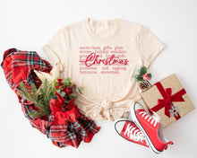  Christmas 2025 Words Cream Holiday Graphic Tee