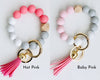 Bangle Keychain | Silicone Wristlet Key Ring | Bead Bracelet