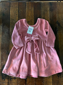  Dusty Rose Velour Twirl Dress - Girls