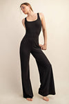 RECYCLED BUTTER WIDE LEG JUMPSUIT