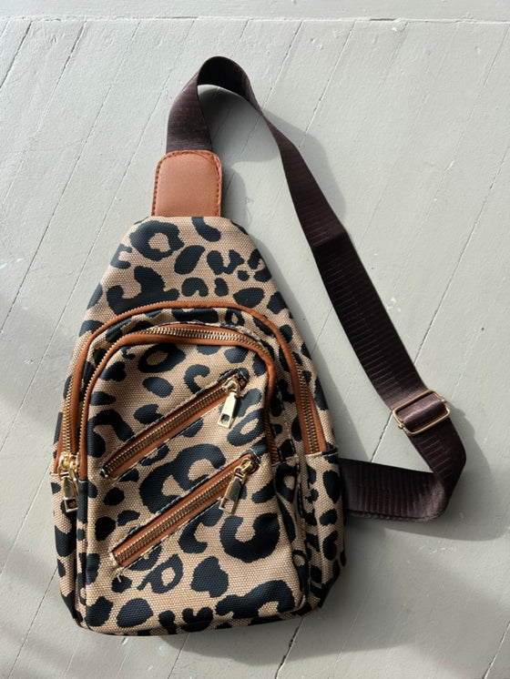 Austin Crossbody Sling Bag - Leopard