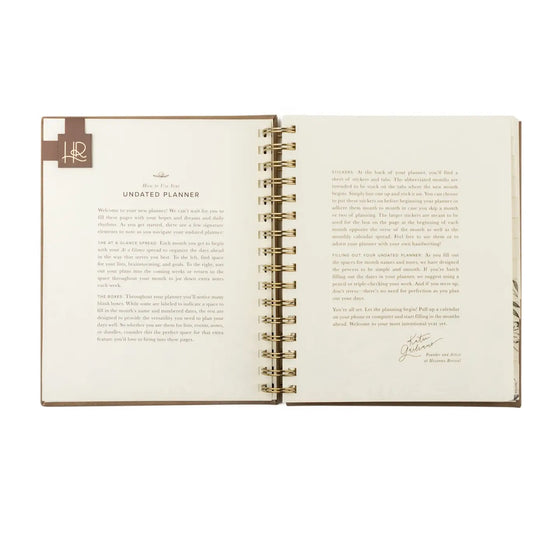 Undated 12-Month Planner: Marlo Design