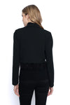 Picadilly Black Feather Trimmed Cropped Blazer