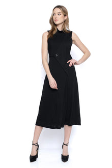  Picadilly Black Mock Neck Sleeveless Dress