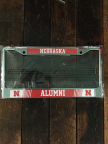  NCAA Nebraska Cornhusker Alumni 12" x 6" Silver License Plate Holder