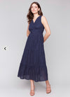 Lined Long Eyelet Dress w/Elastic Waistband at Waist