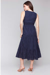 Lined Long Eyelet Dress w/Elastic Waistband at Waist