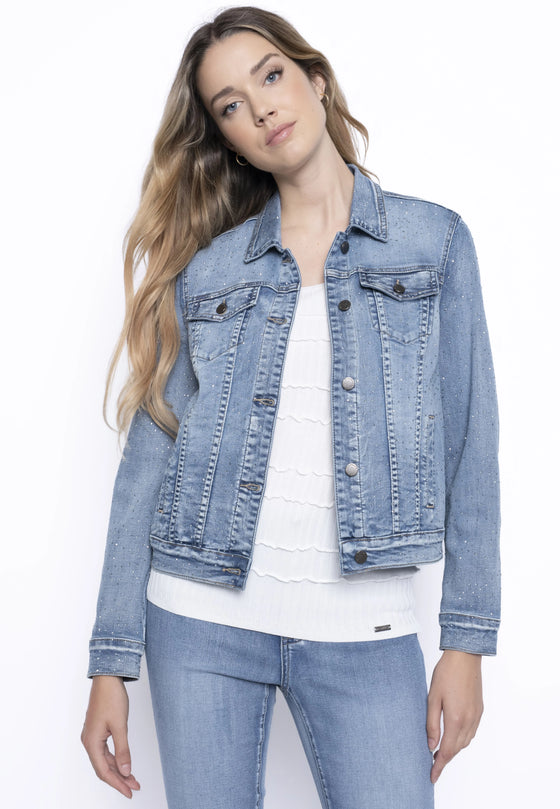 All-Over Denim Rhinestone Jacket