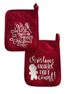 Christmas Oven Mitts - Red